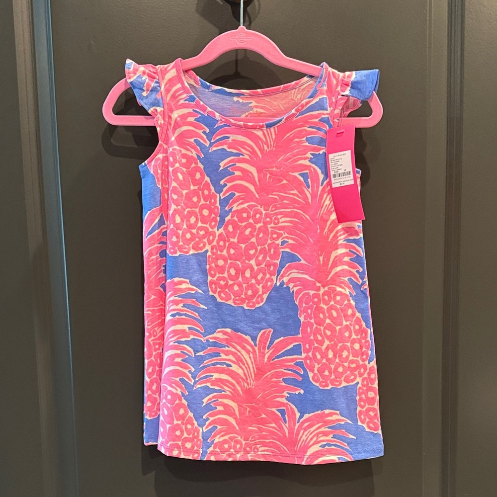 Lilly Pulitzer Vibrant Pink and Blue Pineapple Tank Top